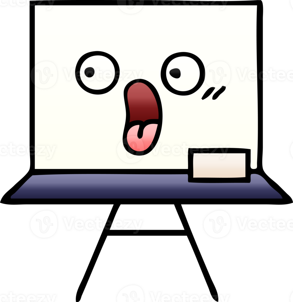 gradient shaded cartoon of a white board png