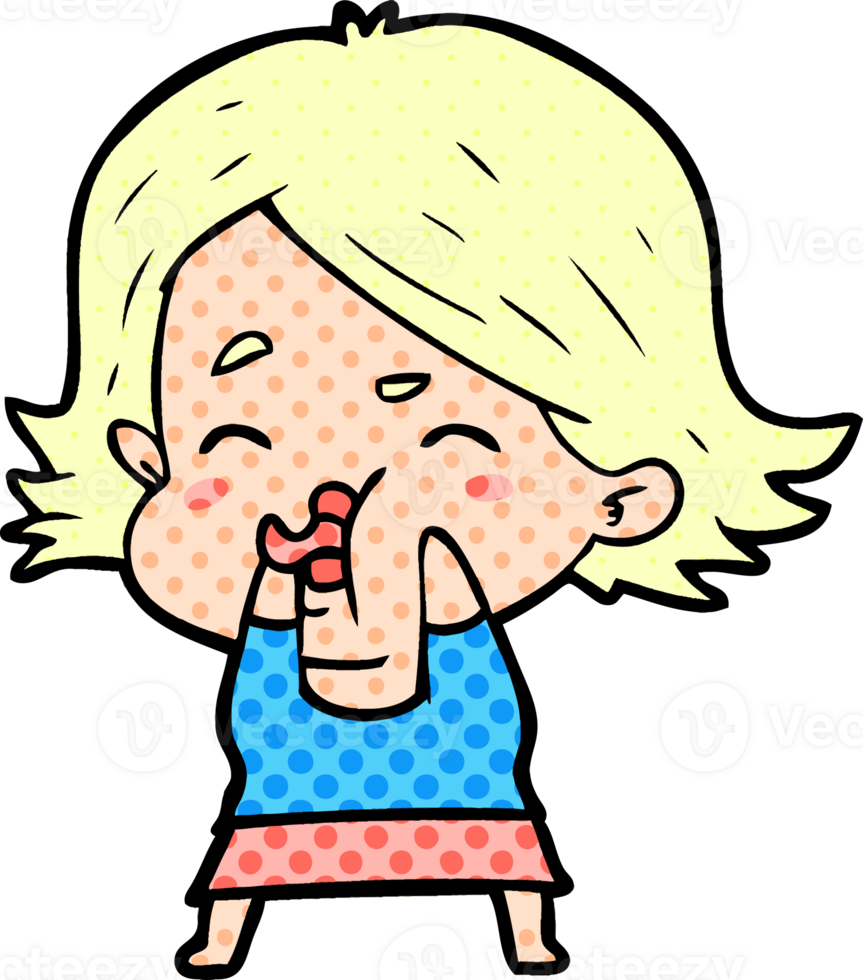 cartoon girl pulling face png