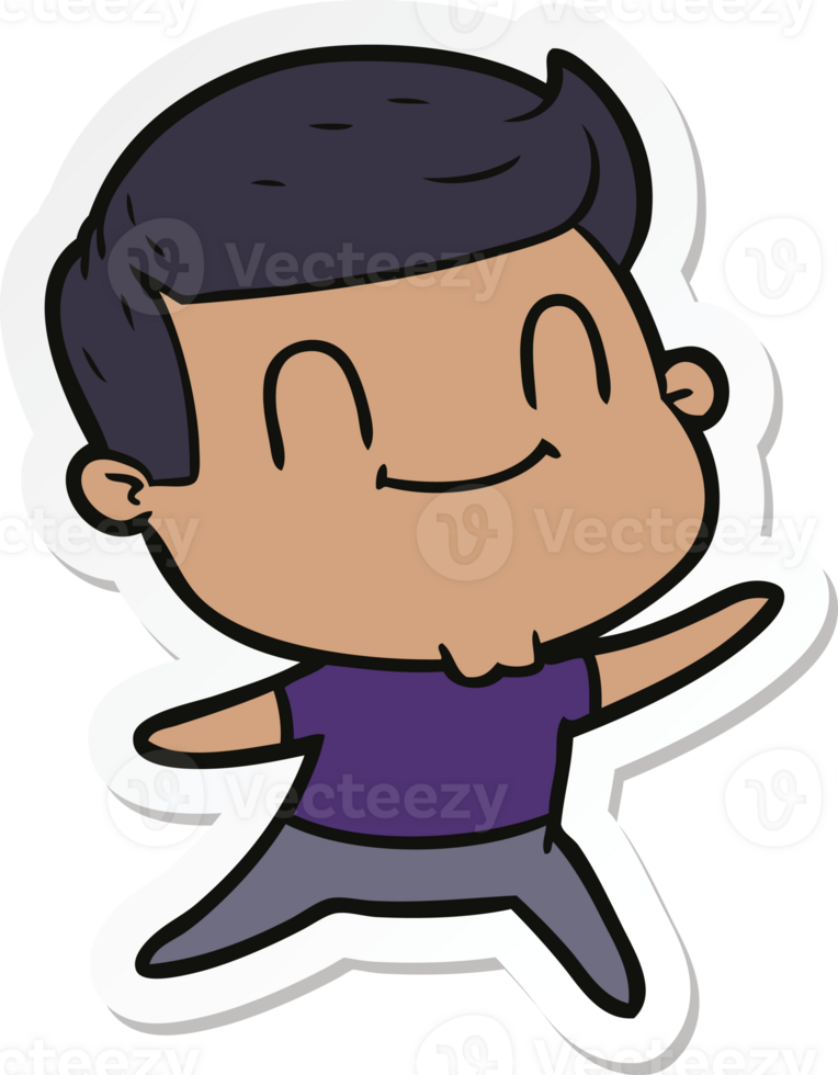 sticker of a cartoon friendly man png