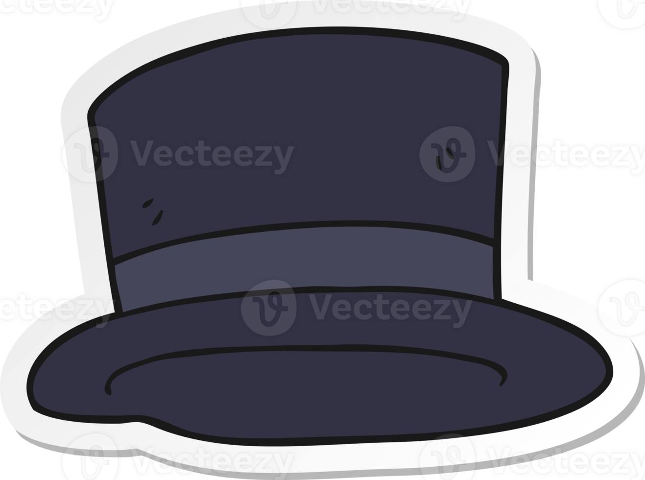 sticker of a cartoon top hat png