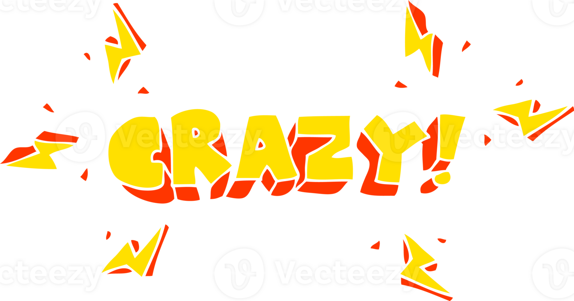flat color illustration of shout crazy png