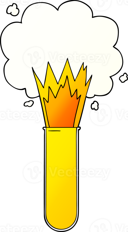 cartoon exploding chemicals in test tube png