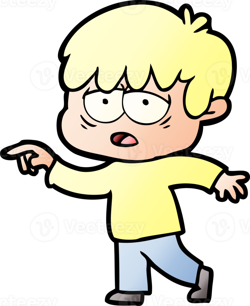 cartoon exhausted boy png