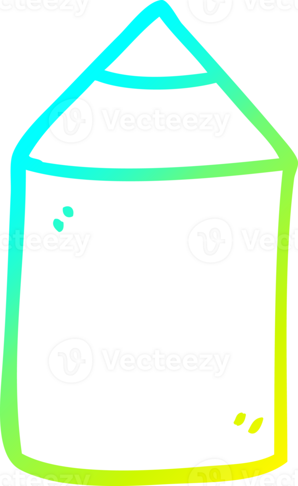 cold gradient line drawing of a cartoon colored pencil png