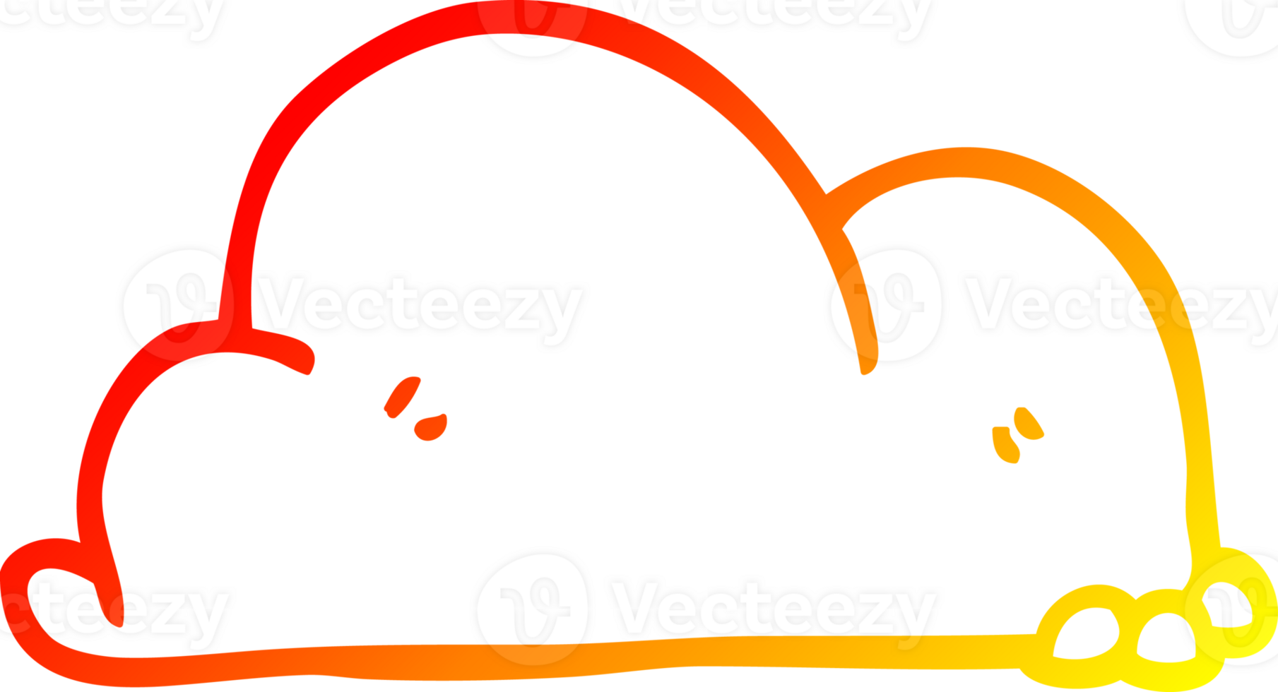 warm gradient line drawing of a cartoon boulder png