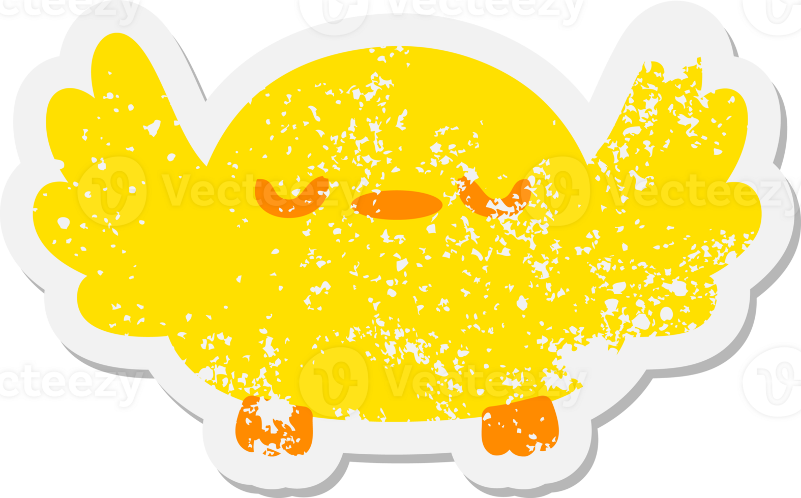 cute cartoon baby bird grunge sticker png