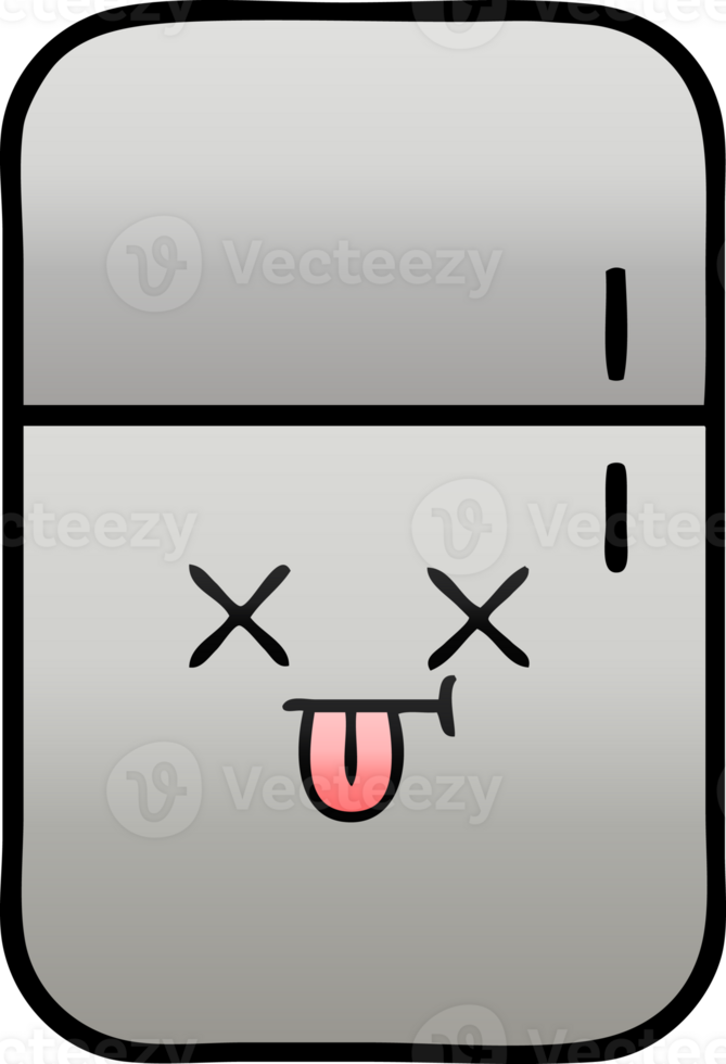 gradient shaded cartoon of a fridge  zer png