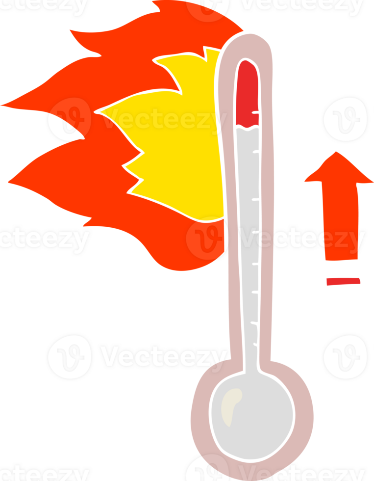 flat color illustration of rising temperature png