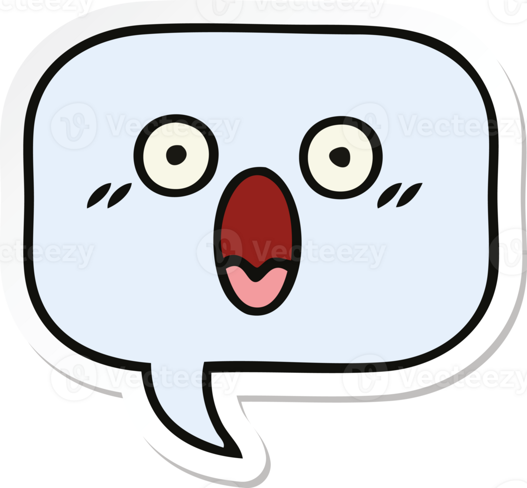 sticker of a cute cartoon speech bubble png