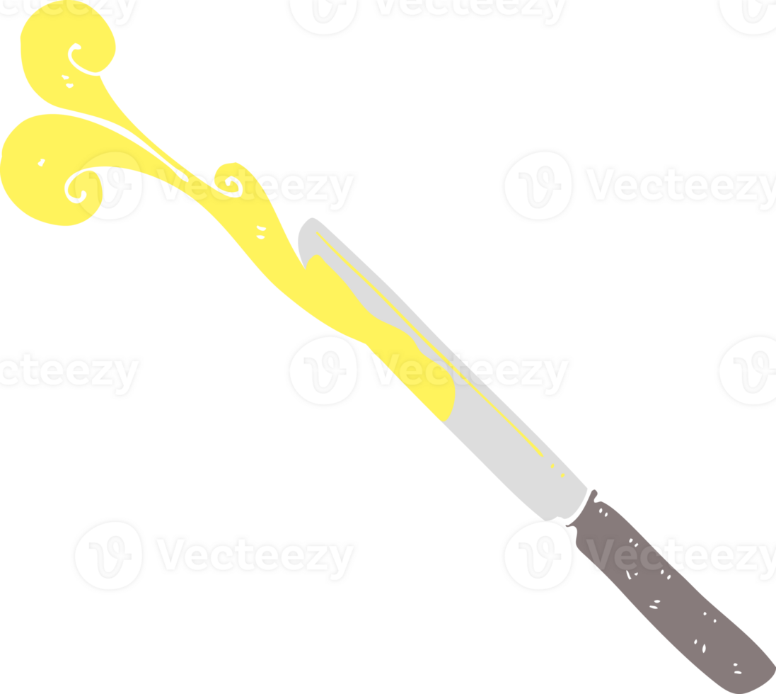 flat color illustration of butter knife png