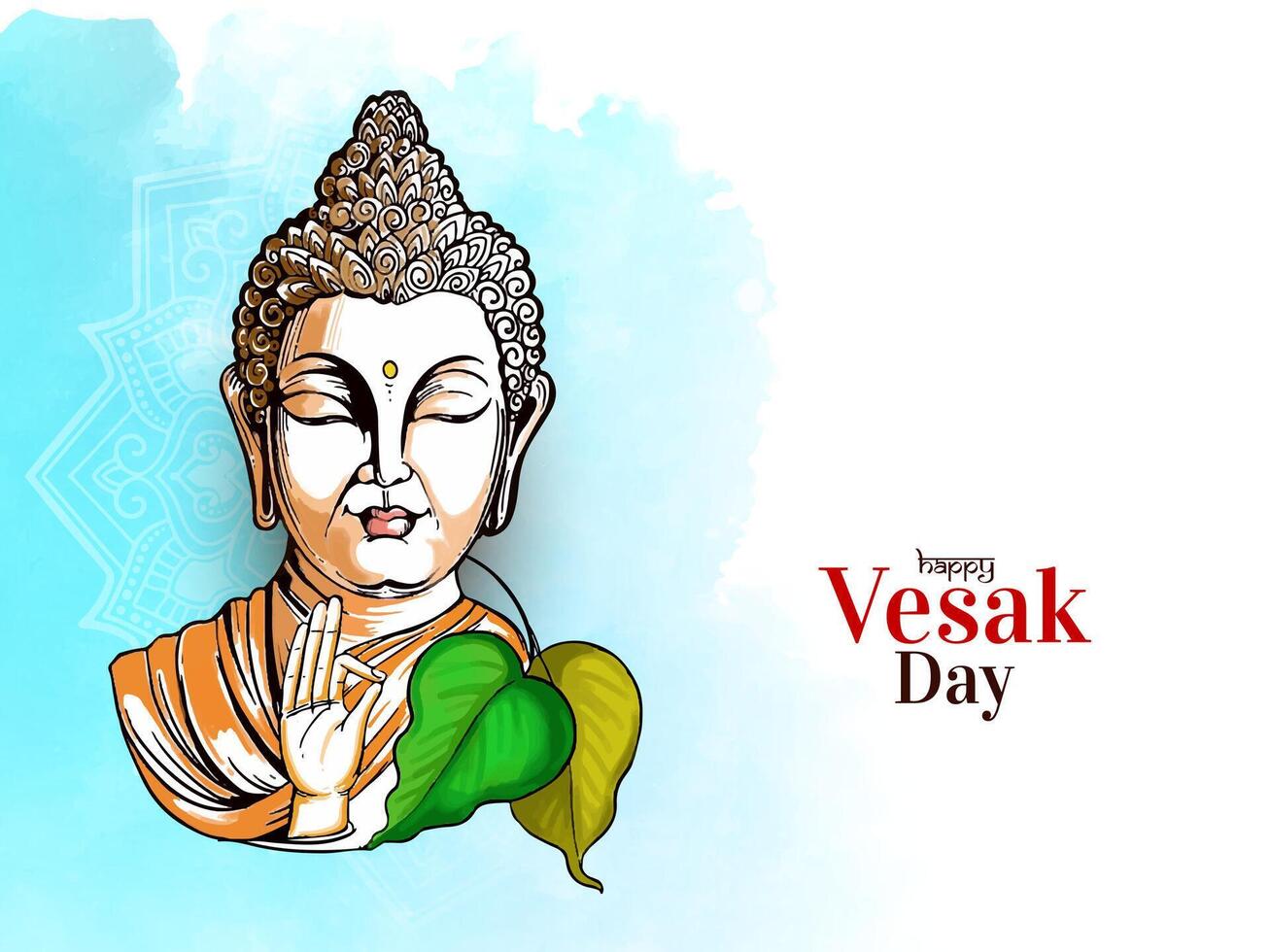 Happy Vesak day festival celebration spiritual background design vector