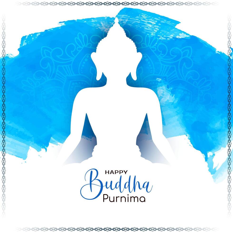 contento Buda purnima indio religioso festival decorativo antecedentes vector