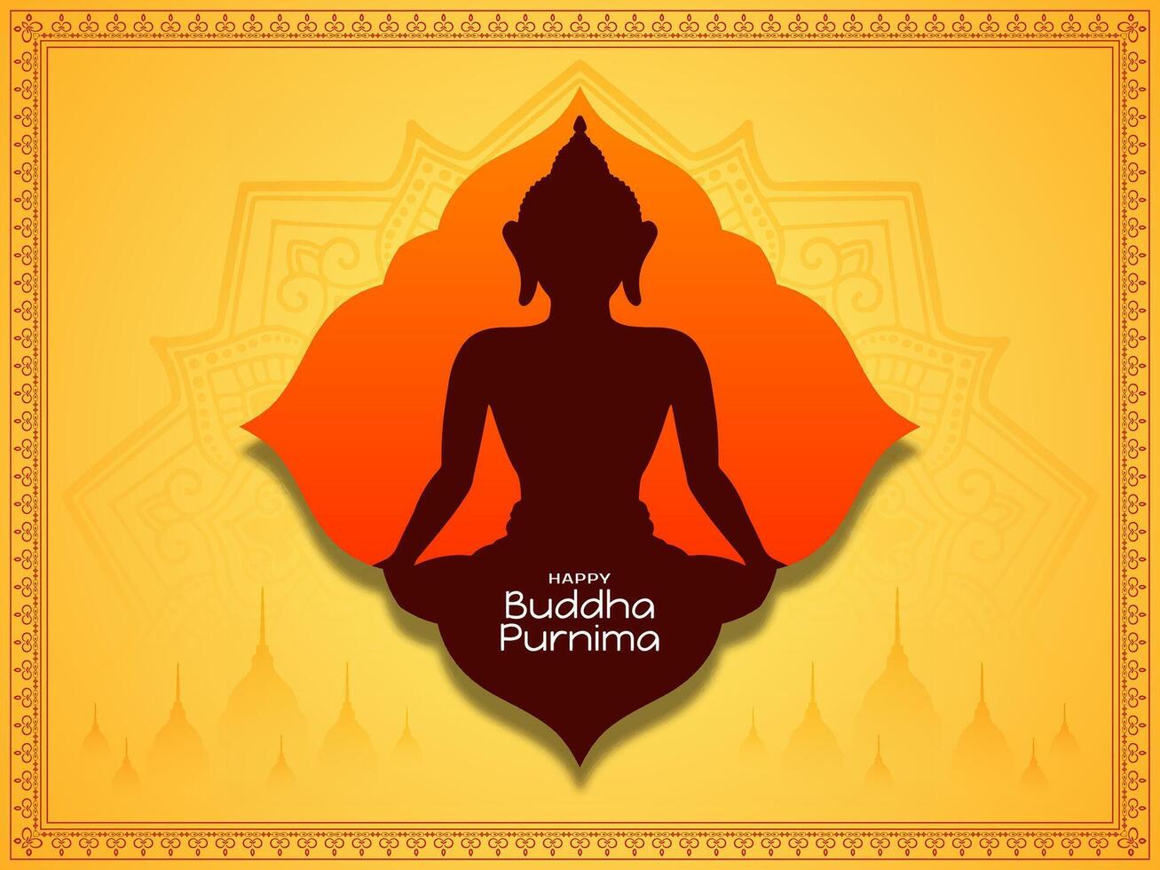 Beautiful Happy Buddha Purnima Indian festival celebration background vector