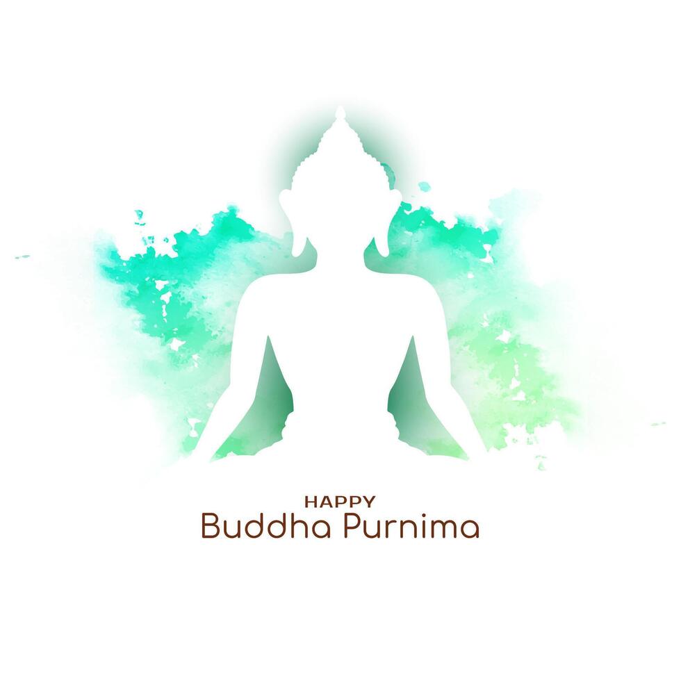 Happy Buddha Purnima Indian festival elegant greeting background vector