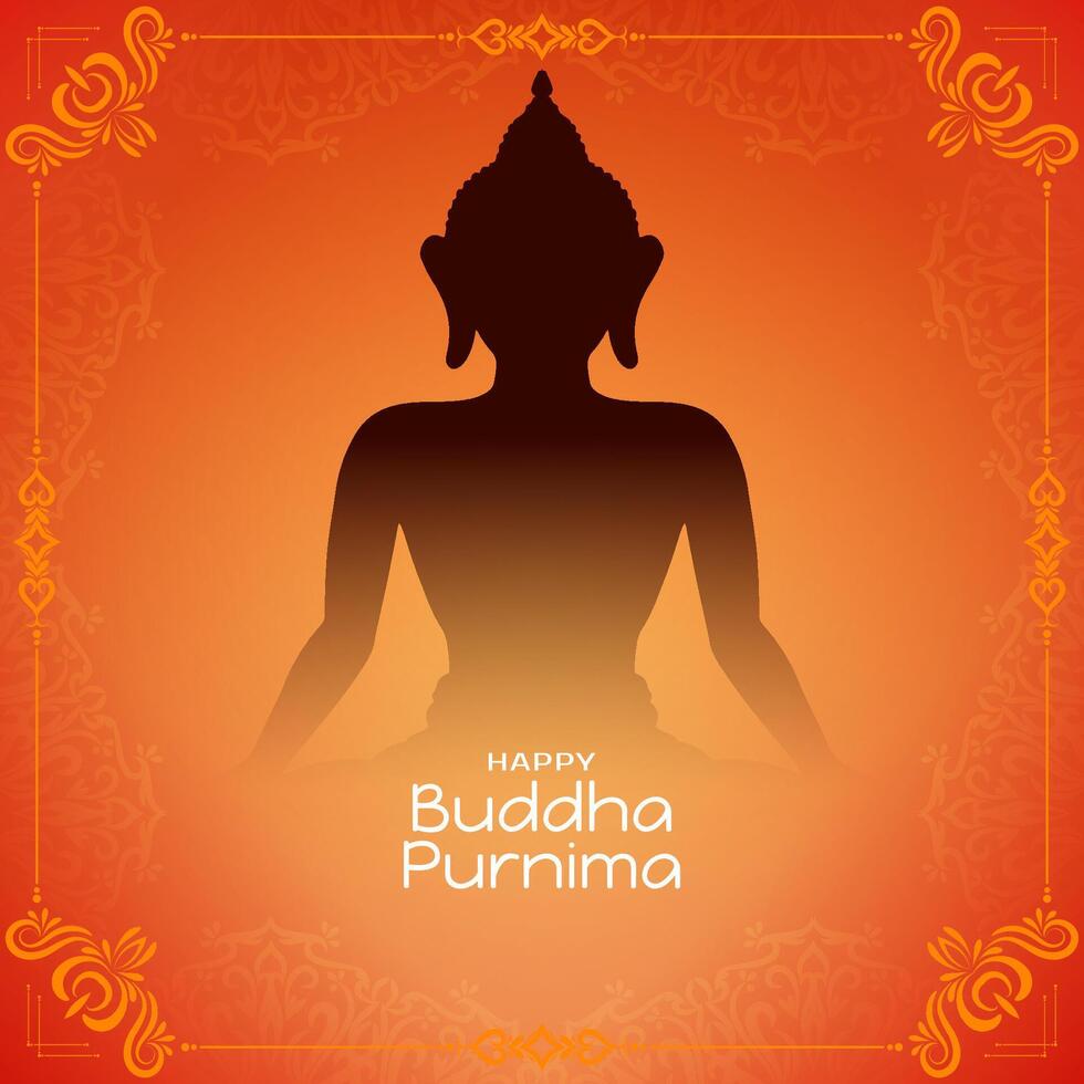 Happy Buddha Purnima Indian festival traditional background vector