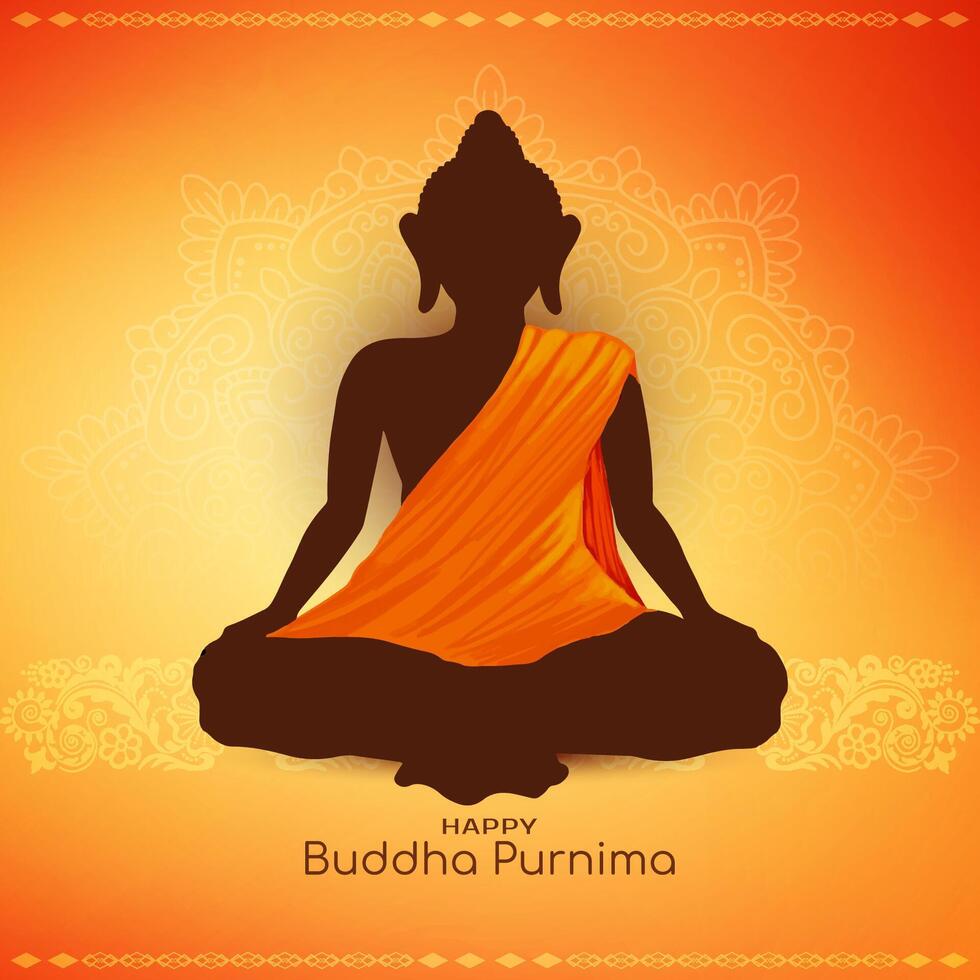 Happy Buddha Purnima traditional Indian festival elegant background vector