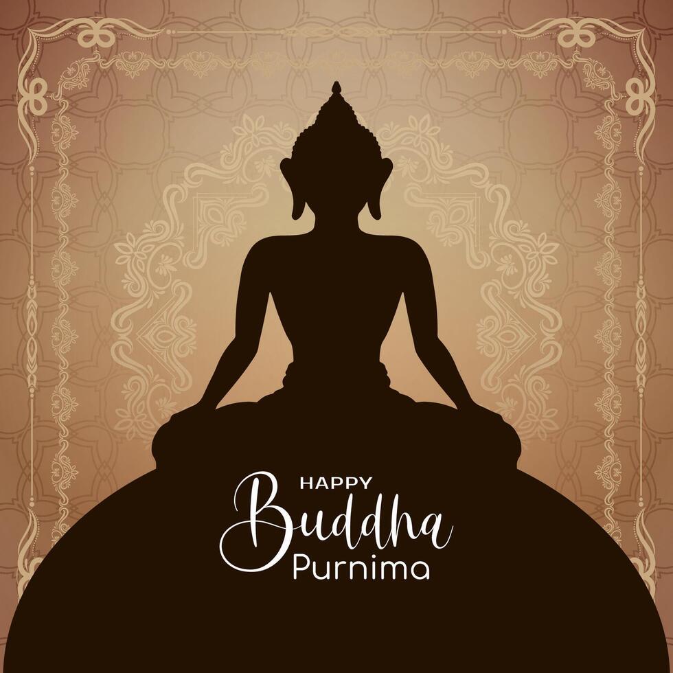 Beautiful Happy Buddha Purnima Indian festival celebration background vector