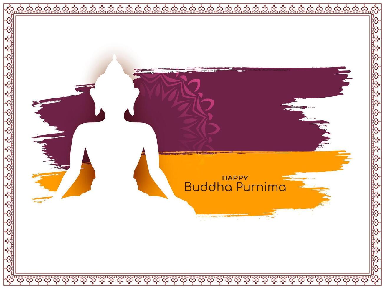 Elegant Happy Buddha Purnima Hindu traditional festival background vector