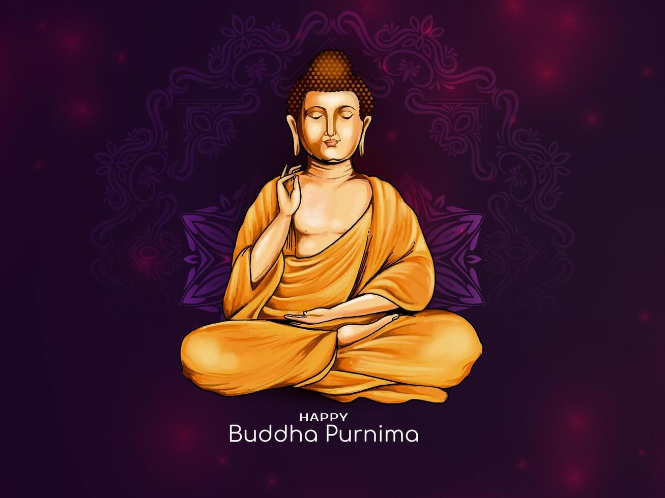 Happy Buddha Purnima traditional Indian festival elegant background vector
