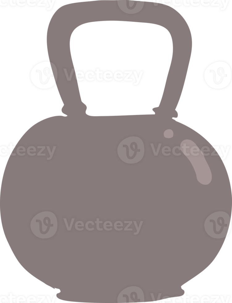 flat color illustration of kettle bell weight png