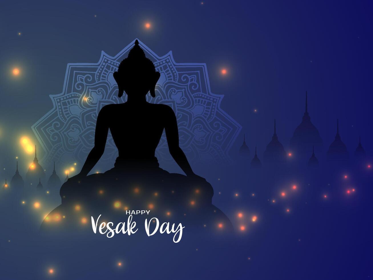 Happy Vesak day and Buddha purnima festival celebration background vector