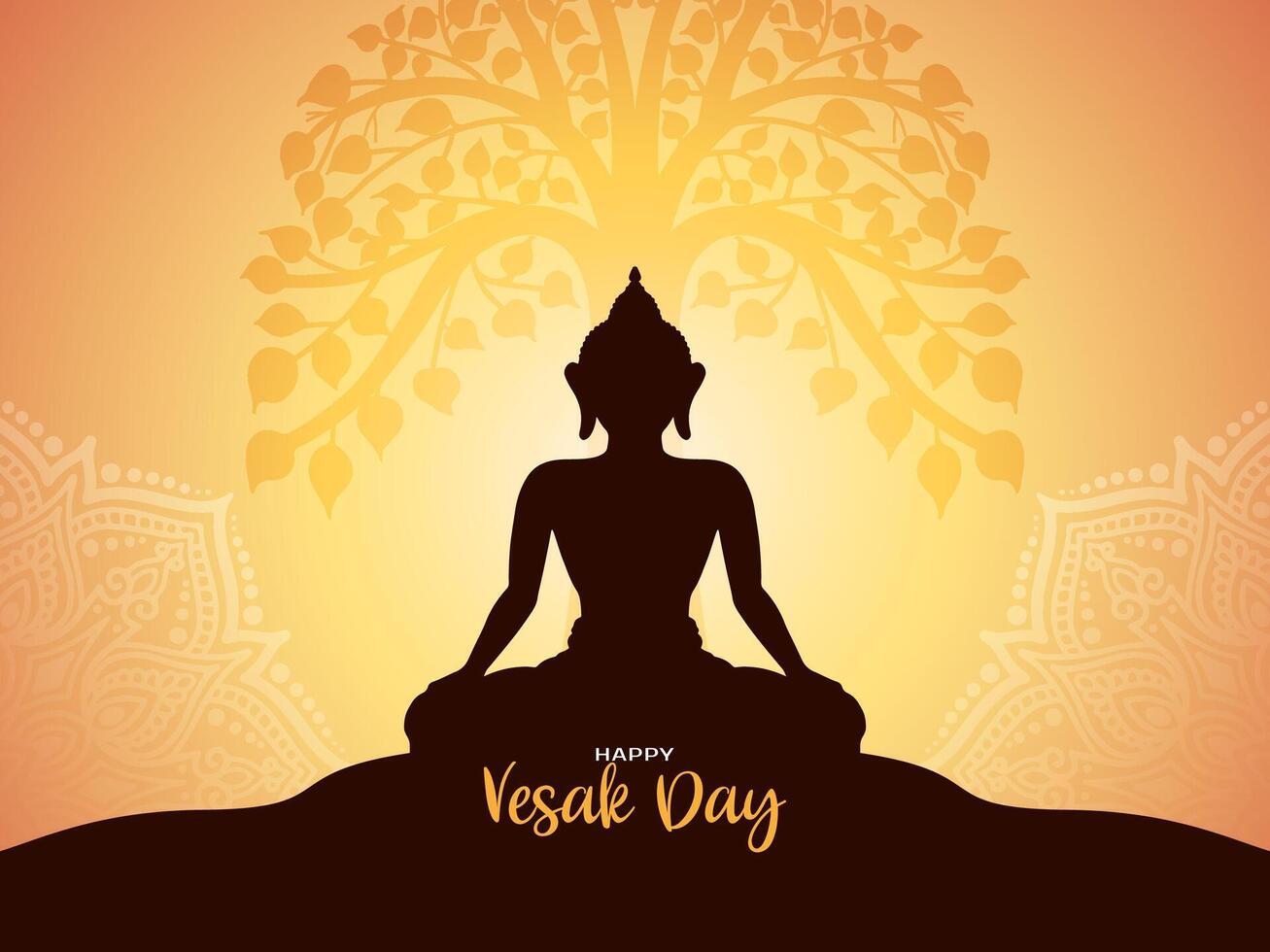 contento vesak día o mahavir Jayanti antecedentes con señor Buda vector