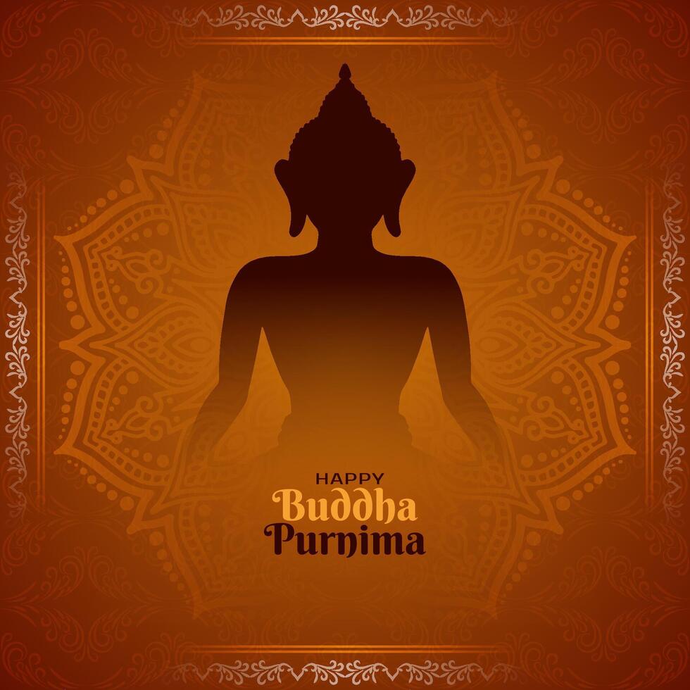Happy Buddha Purnima traditional Indian festival elegant background vector