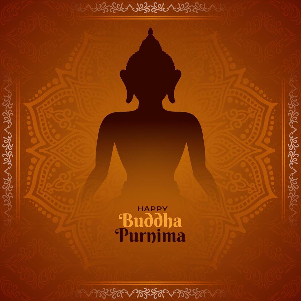 Happy Buddha Purnima traditional Indian festival elegant background vector