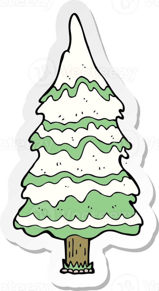 sticker of a cartoon christmas tree png