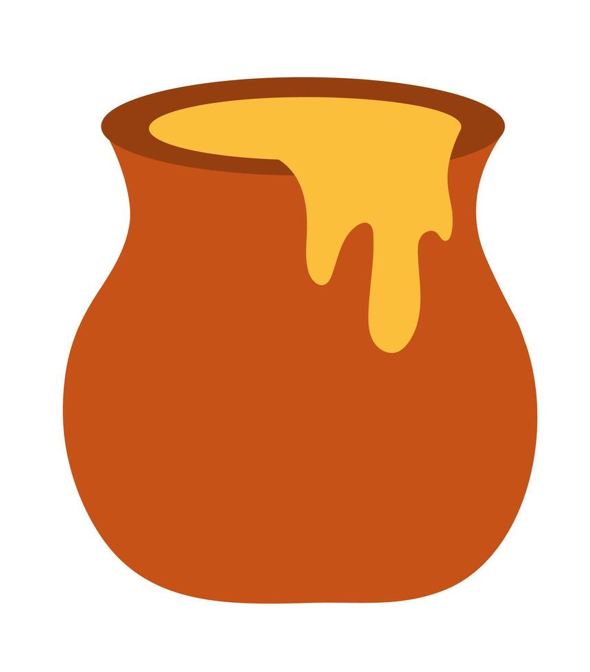 Honey pot. illustration for honey design, beekeeper branding, industry. vector