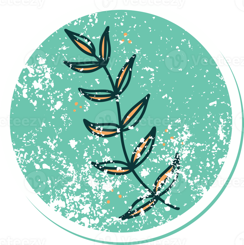 iconic distressed sticker tattoo style image of a laurel png