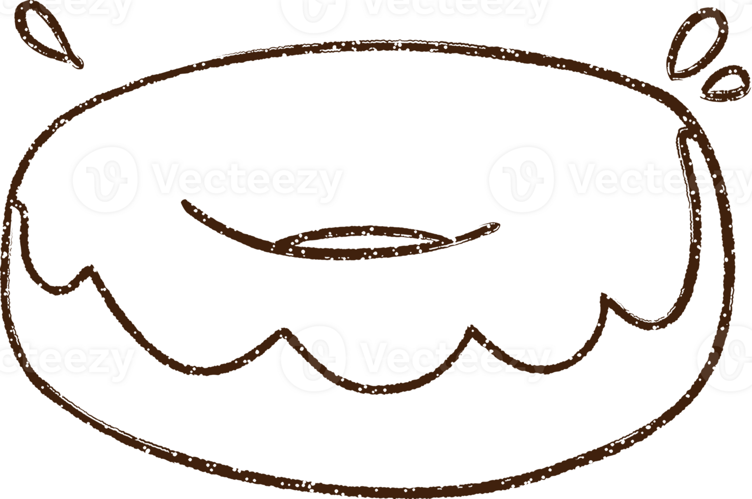 Iced Donut Charcoal Drawing png