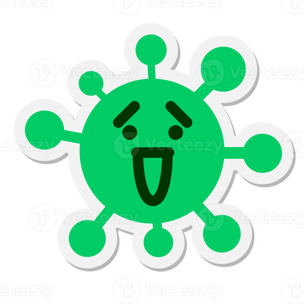 nervous but happy laughing virus sticker png
