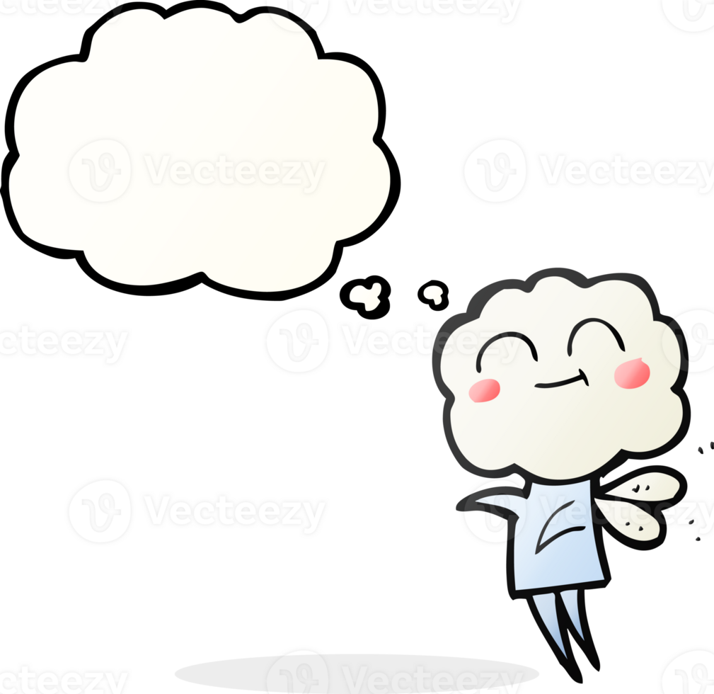 hand drawn thought bubble cartoon cute cloud head imp png
