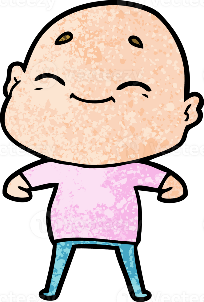 happy cartoon bald man png
