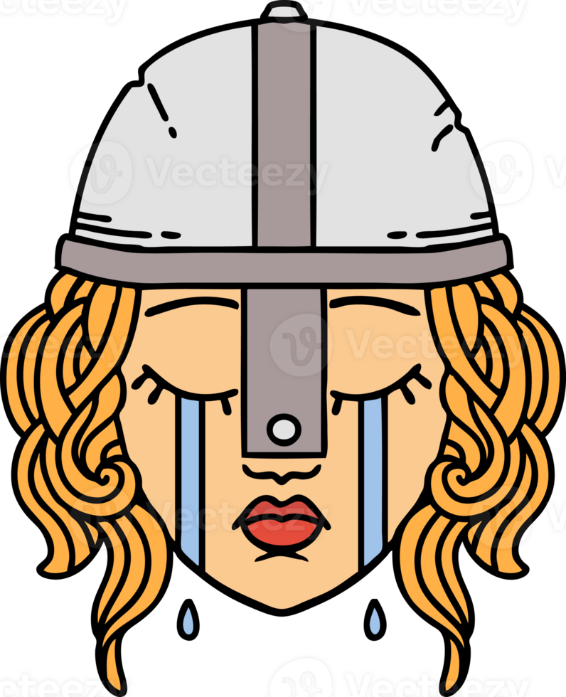 Retro Tattoo Style crying human fighter png