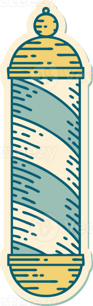 sticker of tattoo in traditional style of a barbers pole png