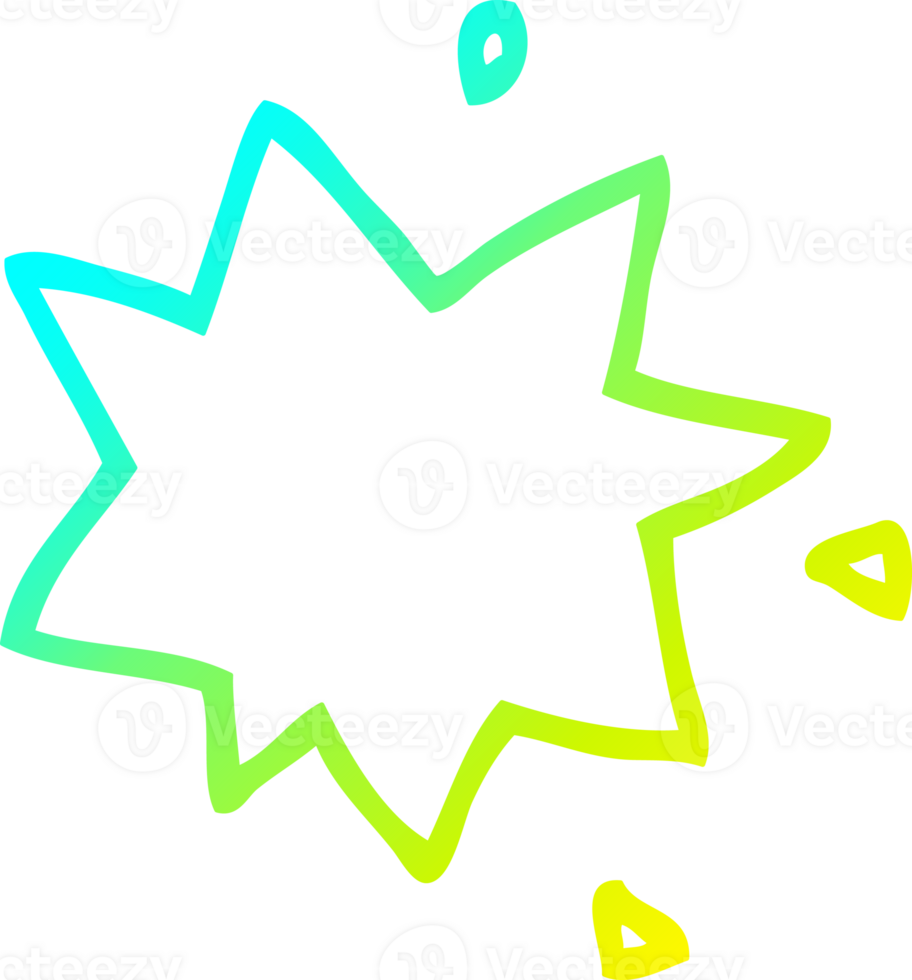 cold gradient line drawing of a cartoon bang png
