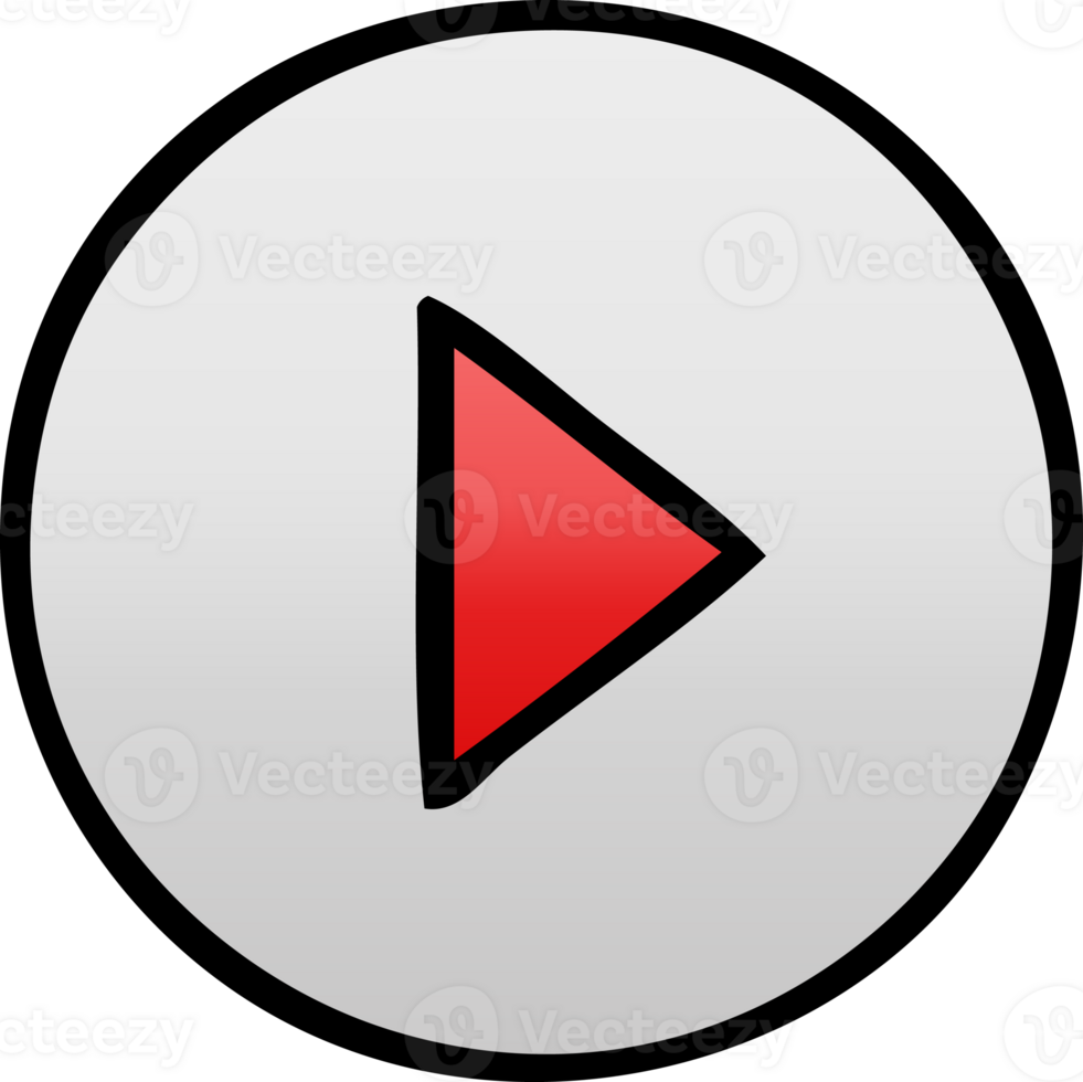 gradient shaded cartoon of a play button png