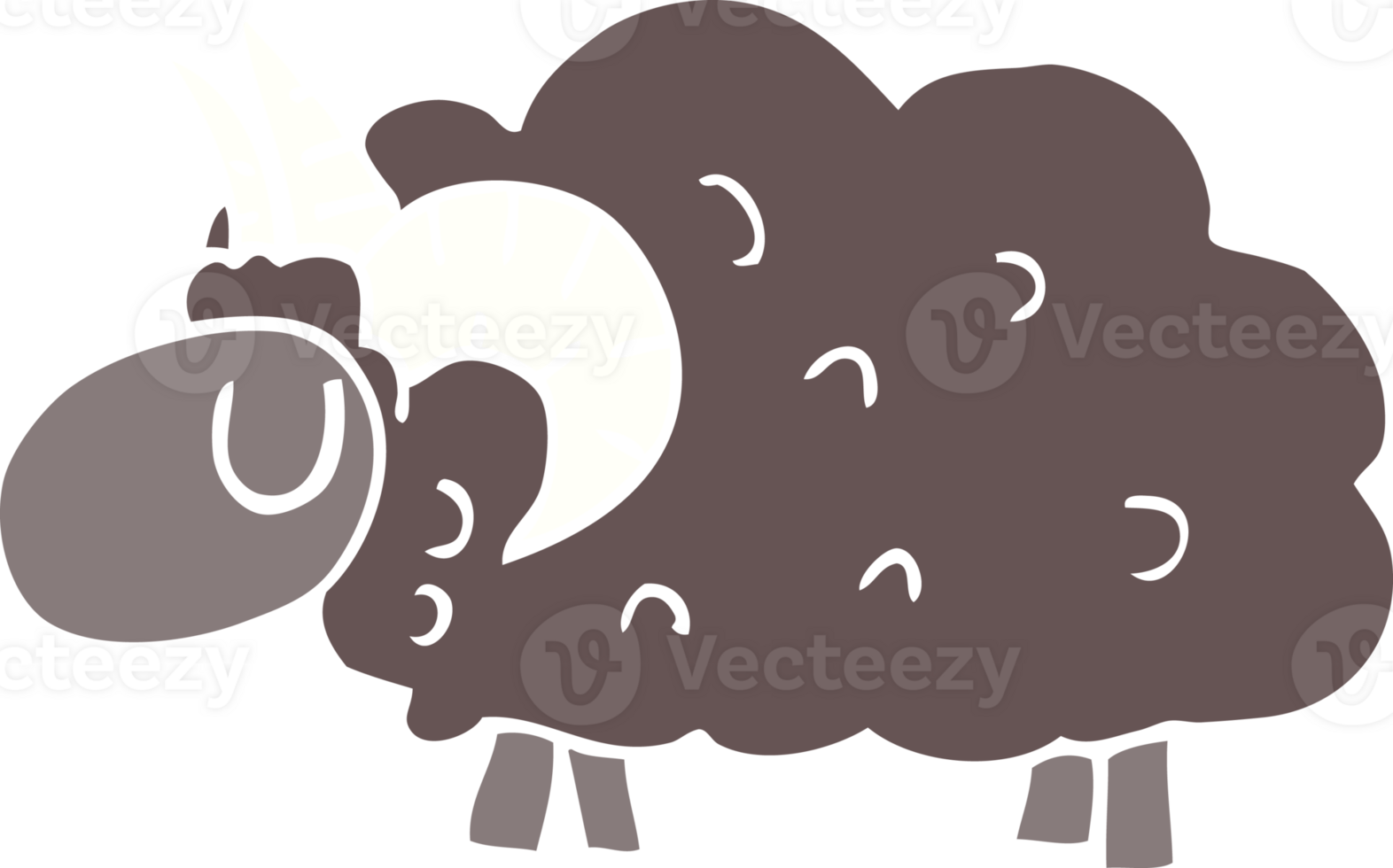 cartoon doodle black sheep png