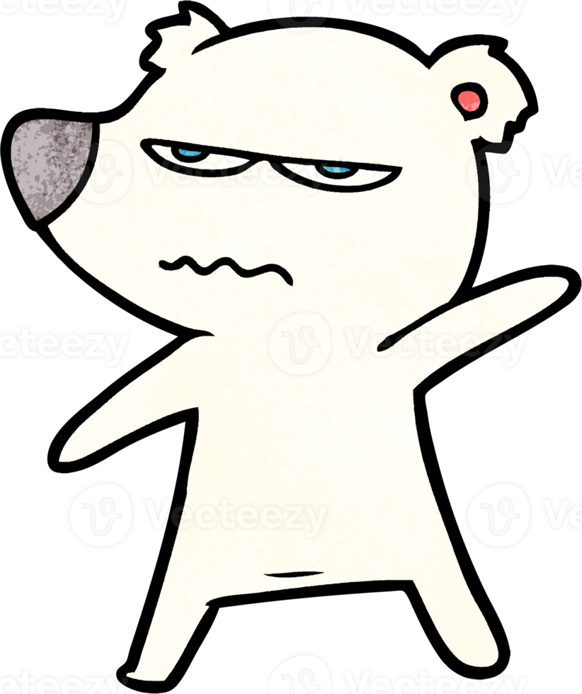 angry bear polar cartoon pointing png