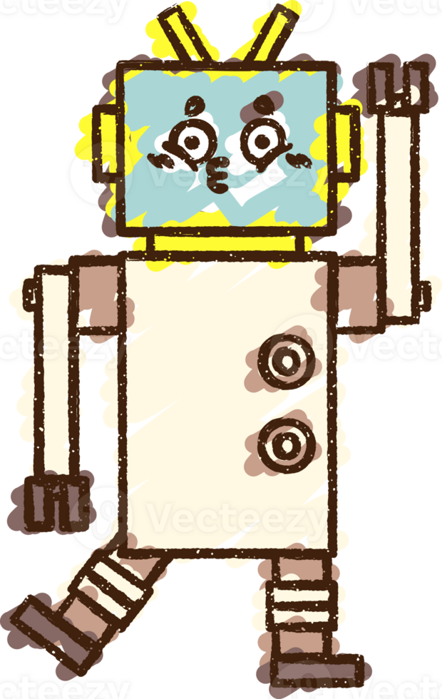 Crazy Robot Chalk Drawing png
