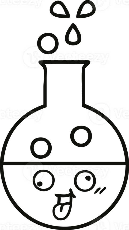 line drawing cartoon of a test tube png