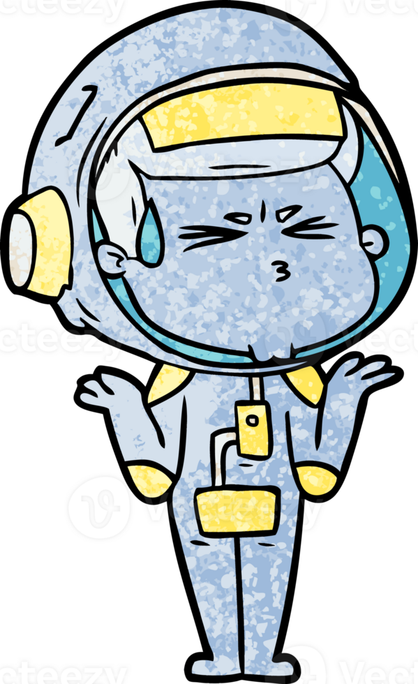 cartoon stressed astronaut png