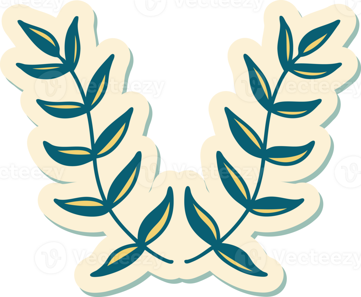 sticker of tattoo in traditional style of a laurel png