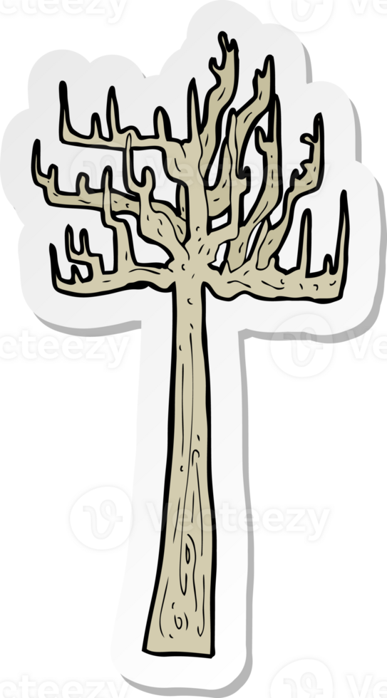 sticker of a old bare tree cartoon png