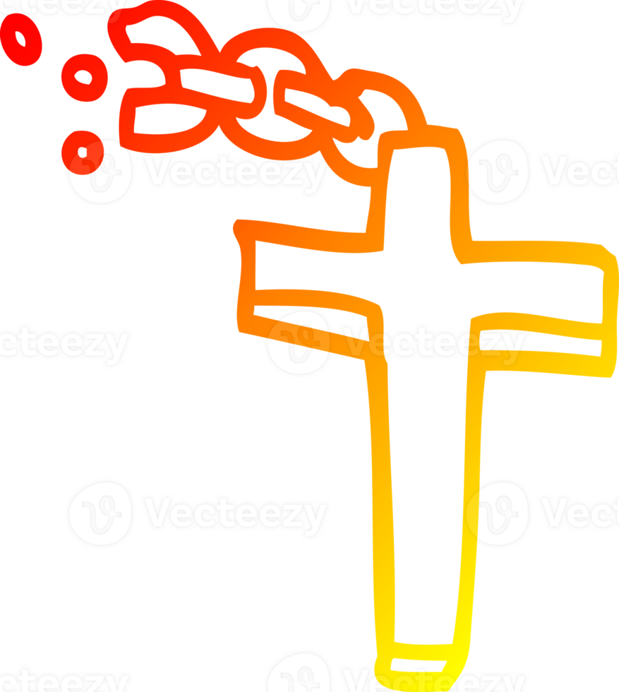 warm gradient line drawing of a cartoon silver cross png