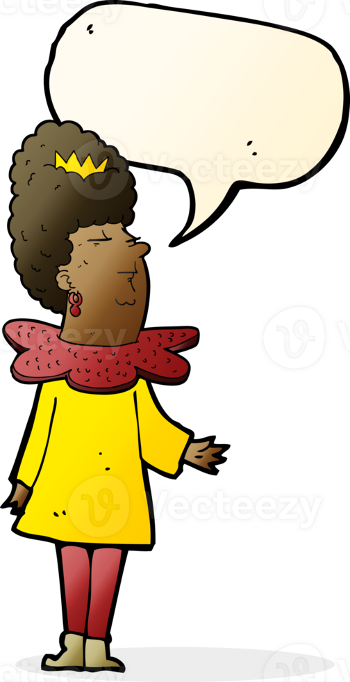 cartoon queen with speech bubble png