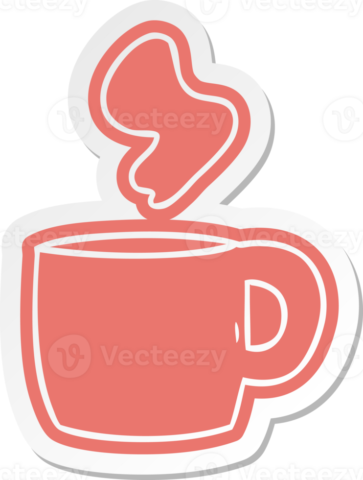 cartoon sticker of a steaming hot drink png