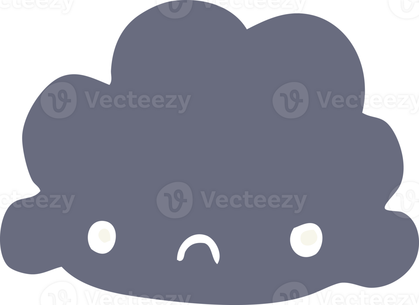 flat color style cartoon cloud png